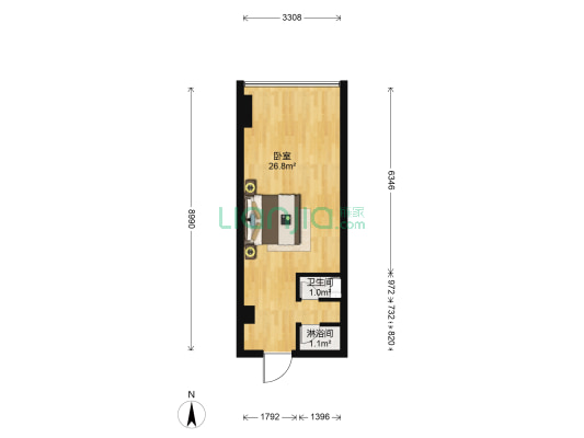 融信双杭城MINI墅 1室0厅2卫 44平方