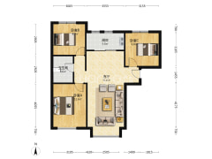 鸿坤南北三居室，精装修，出行方便-涿州鸿坤理想湾北区户型图