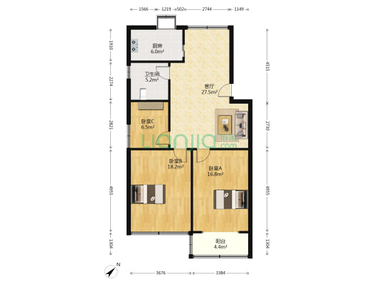 三建小区 3室1厅1卫 102平方