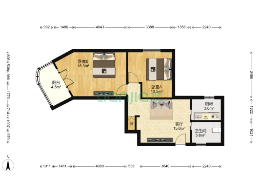 灵石小区 2室1厅1卫 75平方