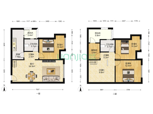中铁西城东苑 3室1厅2卫 86平方