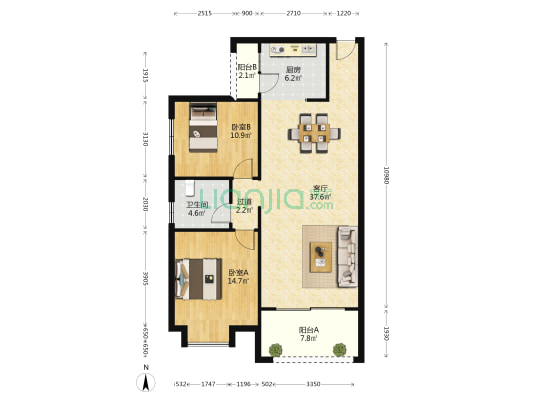 森科尚城 2室1厅1卫 102平方