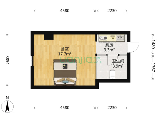 东壹区 1室0厅1卫 40平方