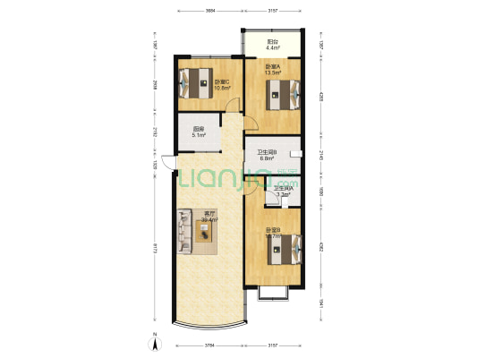 万景名苑 3室1厅2卫 123平方