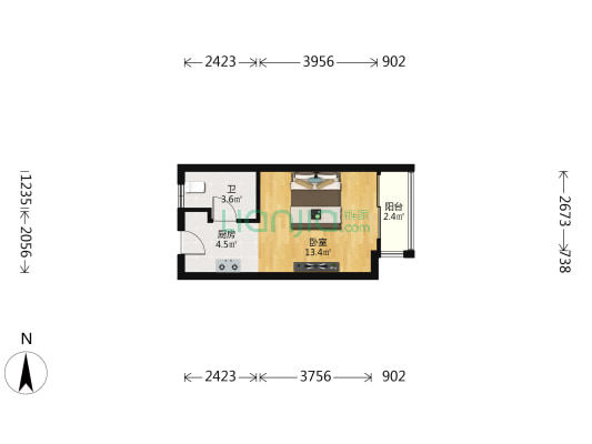 惠景畅园 1室0厅1卫 42平方
