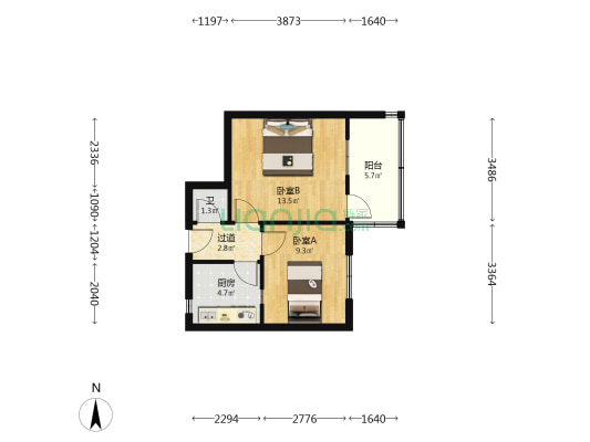 义合西街7号 2室0厅1卫 41平方