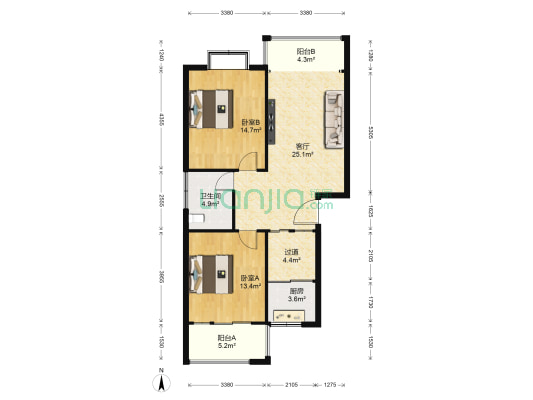 书香苑(睢宁县) 2室1厅1卫 99平方