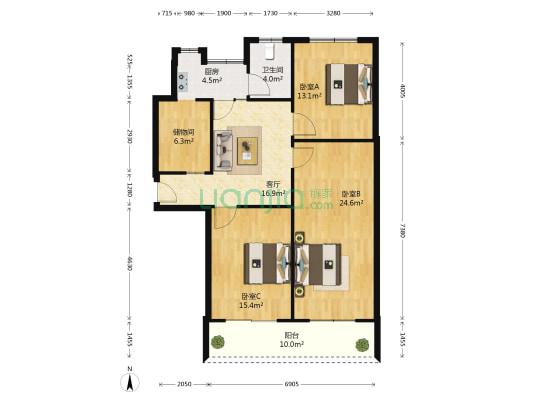 桥北西路农业局家属院 3室1厅1卫 111平方