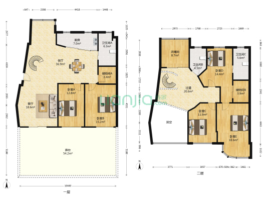 东海花园 5室2厅3卫 235平方