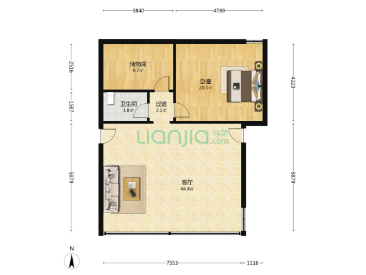 峰峰路 1室1厅1卫 63平方