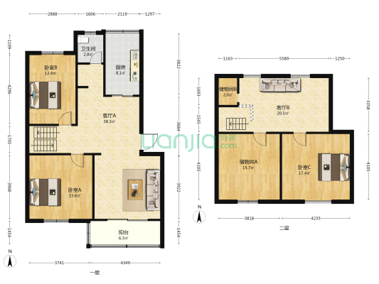 谭园西路148号 3室2厅1卫 101平方