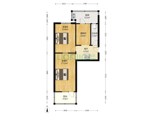 华康路6号 2室1厅1卫 64平方
