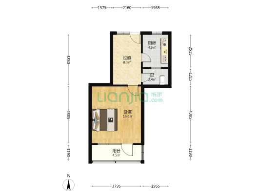 五里墩邮政小区 1室0厅1卫 44平方