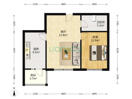 群力新区民生尚都和园三阳朝向好房-户型图