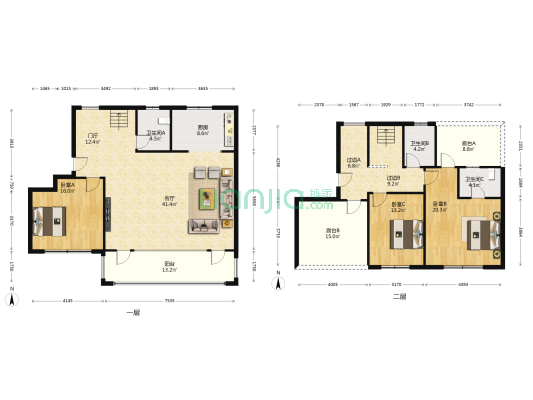 绿地御山台 3室1厅3卫 248平方