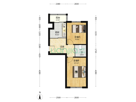 逸佳小区 2室0厅1卫 49平方