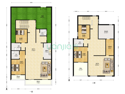 正商红溪谷 4室2厅5卫 298平方