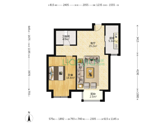住总尚清湾 1室1厅1卫 70平方