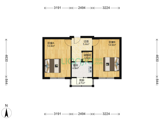 南十中路 2室0厅0卫 56平方