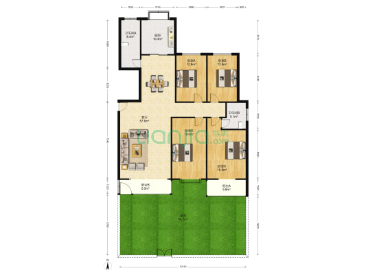 金泰小区 4室1厅2卫 190平方