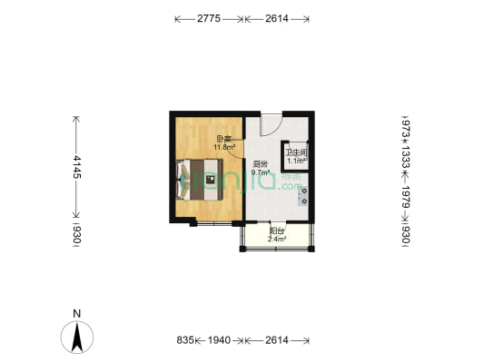 北煤场散盘 1室0厅1卫 32平方