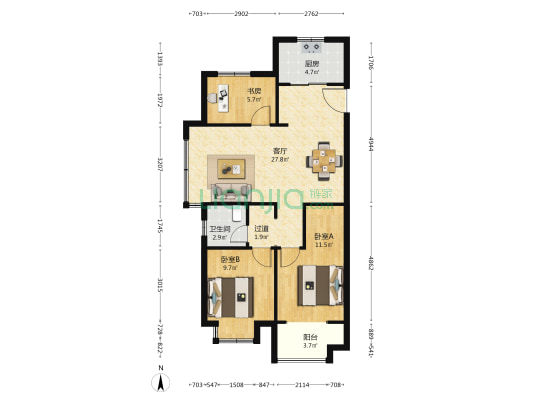 旭辉·公元 3室1厅1卫 88平方
