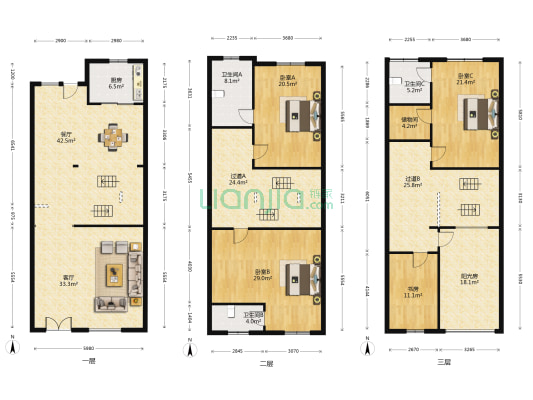 湖东商城 4室2厅3卫 224平方