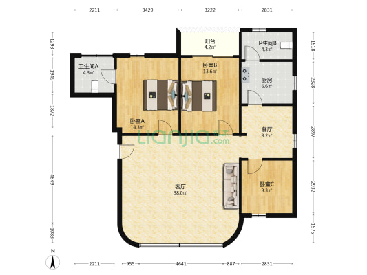 上湖西街一巷46号 3室2厅2卫 112平方