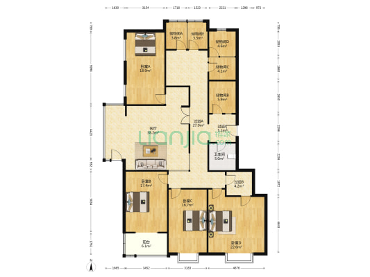 双水湾小区 4室1厅1卫 230平方