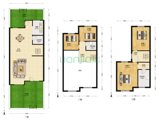 红星星湖苑 4室1厅3卫 201平方
