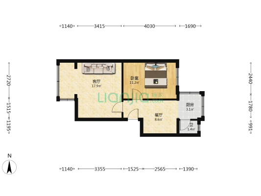 奎光路184号 1室2厅1卫 51平方