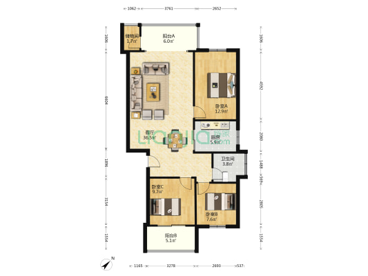 凤凰东街41号 3室1厅1卫 99平方