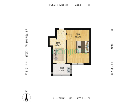 渭河社区 1室1厅0卫 29平方