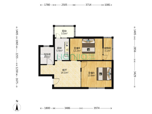 水勘院宿舍 2室1厅1卫 99平方