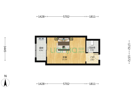 神鼎壹方城 1室0厅1卫 53平方