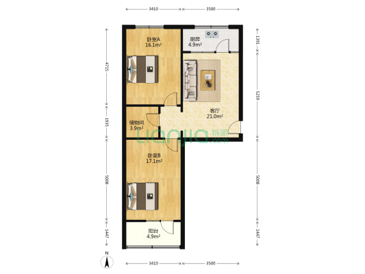 建行宿舍(维明南大街) 2室1厅0卫 87平方