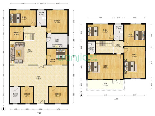 养马岛中原路58号 7室1厅4卫 217平方