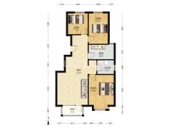 鸿坤理想湾洋房一梯两户，南北通透。-涿州鸿坤理想湾北区户型图