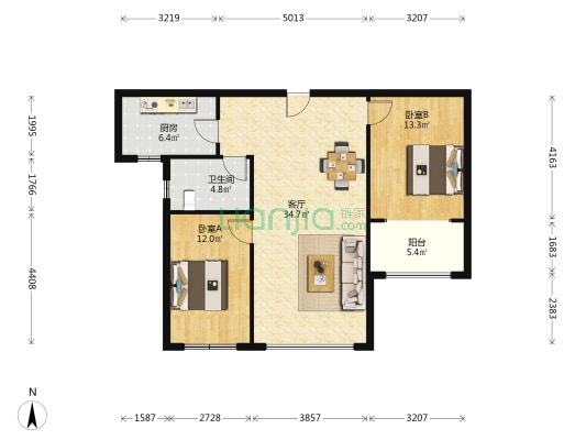 泰丰翠屏山水 2室1厅1卫 98平方