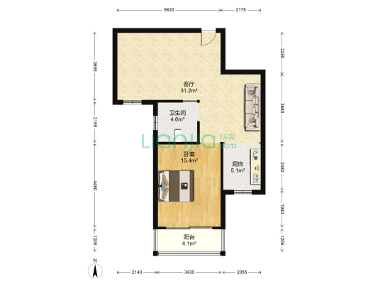 濠景仁居 1室1厅1卫 79平方