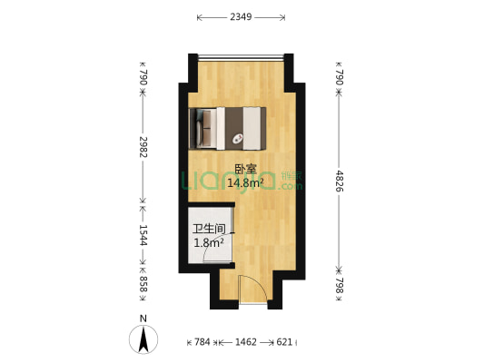 万科天荟 1室0厅1卫 25平方