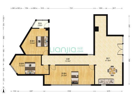 福建商务港 3室1厅0卫 109平方