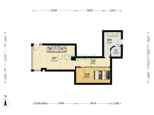 怡丰花园 1室1厅1卫 114平方
