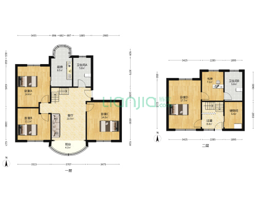 共江花苑 5室1厅2卫 153平方