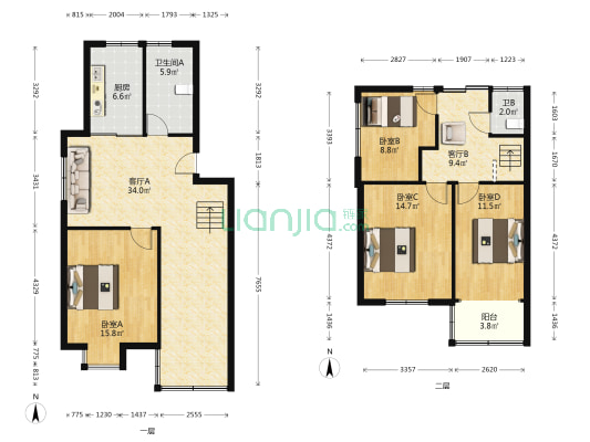 恒生东翔花苑东区 4室2厅2卫 127平方