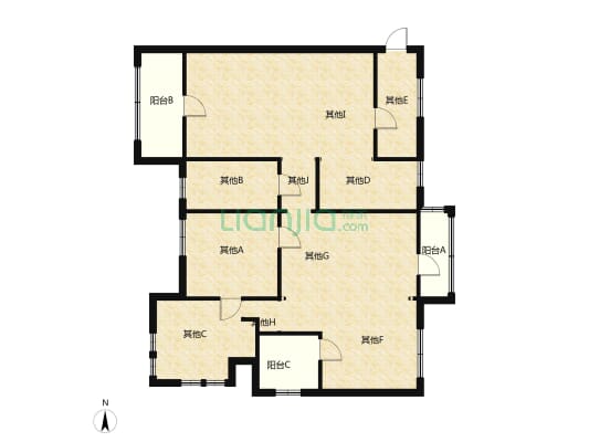 珠晖区地段繁华，宽敞42居室，户型紧凑，价格实惠，-户型图