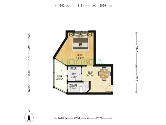 斜土路723弄 1室1厅1卫 42平方