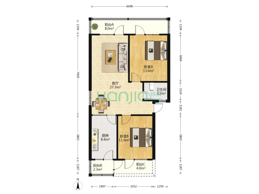 新建五巷 2室1厅1卫 82平方