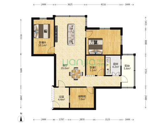 永康巷4号 3室1厅0卫 91平方