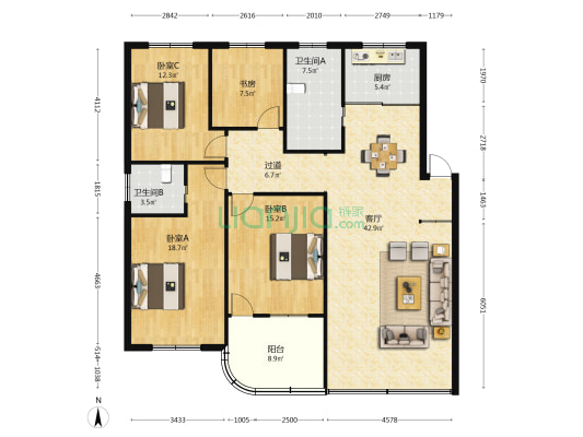 快阁苑馨月坊 4室1厅2卫 149平方